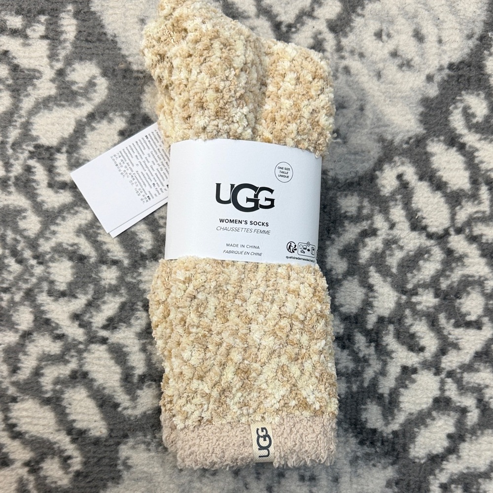 UGG Women's Tan and Cream Socks